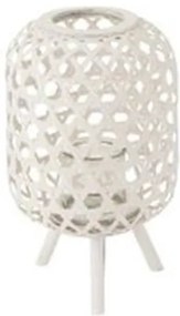 Drevená biela lampáš na nožičkách Magali - Ø 31 * 52 cm