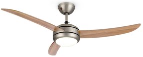 El Paso, stropný ventilátor, 52", závit E27, 3 lopatky, vzhľad dubového dreva