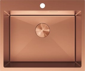Mexen Solix, 1-komorový nerezový drez 600 x 500 mm, brúsená meď, 6408601000-65