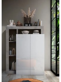 Skriňa LENOR biela/šedý betón