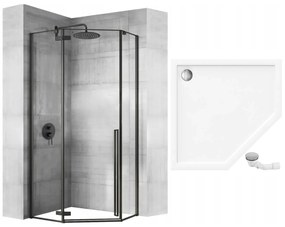 Rea Diamond, sprchovací kút 90x90x200 cm + biela sprchová vanička, KPL-05622