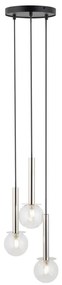 Luster na lanku DAISY 3xG9/12W/230V pr. 27 cm lesklý chróm/čierna/číra