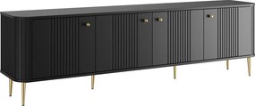 TV skrinka Vesper 4D 187 cm - čierna / zlaté nohy