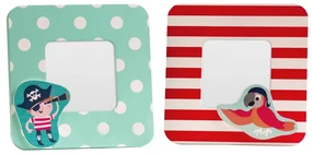 Červeno–tyrkysové drevené rámčeky v súprave 2 ks 12x12 cm Pirate – Premier Housewares