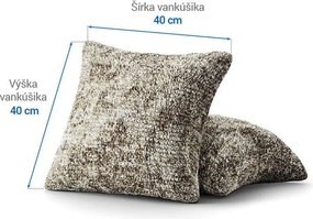 Bielastické poťahy MARMO béžové obliečky na vankúšiky 2 ks (40 x 40 cm)