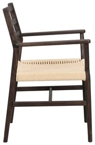 Jedálenská stolička v tmavohnedo-prírodnej farbe Harlan – Rowico