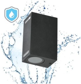 Vonkajšie nástenné svietidlo QUERK 2xGU10/35W/230V IP54 15 cm čierna