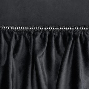 Dekorstudio Luxusný záves CARLI na pásku s volánikmi a trblietavým pásom kryštálov - čierny Rozmer závesu: 140x270cm