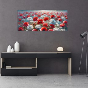 Obraz - Pole vlčích makov (120x50 cm)