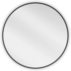 Mexen Loft, okrúhle kúpeľňové zrkadlo 60 cm, farba rámu čierna matná, 9850-060-060-000-70