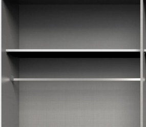 Šatníková skriňa Bern, šírka 225 cm/výška 208 cm, biela/antracitová oceľ