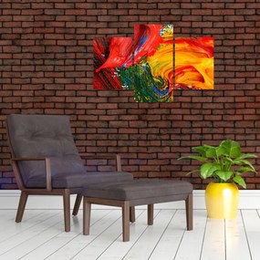 Obraz - Modrenie abstrakcie štetcom (90x60 cm)