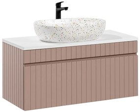 Kúpeľňová skrinka s umývadlom a doskou ICONIC Rose DU100/1 | 100 cm