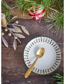 Krémový dezertný tanier s vianočným motívom z kameniny ø 16 cm Jolly – Bloomingville