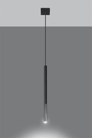 Čierne/v striebornej farbe kovové závesné svietidlo Asarot – Sollux