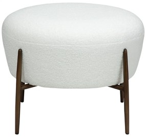 ORBIT TABURET snow bouclé/antique brass