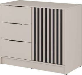 Komoda Nelly 2D s čiernymi lamelami, kašmír