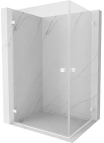 Mexen Lunar-B Duo, výklopný sprchový kút 100 x 85 cm, 8mm číre sklo, biely profil, 832-100L-085P-20-00