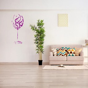 Veselá Stena Samolepka Pohár na víno Farba: fialová, Veľkosť: 40 x 100 cm