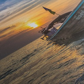 Obraz lode pri brehu (s hodinami) (90x30 cm)