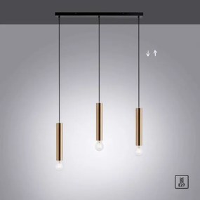 Leuchten Direkt 15618-60 - Luster na lanku BRUNA 3xE27/60W/230V mosadz
