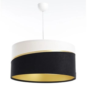 Luster na lanku SWING 1xE27/60W/230V čierna/biela/zlatá