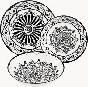 Porcelánová súprava riadu Boheme Noir, 6 osôb, 18 ks