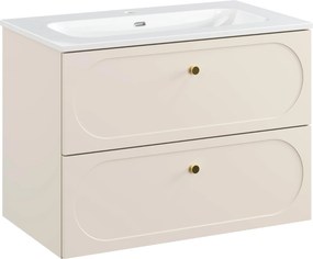 Comad Kúpeľňová skrinka s keramickým umývadlom Donna Sand 80 cm - béžový piesok