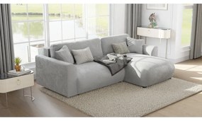 Svetlosivá zamatová rohová pohovka (variabilná) Lorine – Ropez