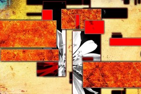 Obraz abstrakcia v oranžovom prevedení - 90x60