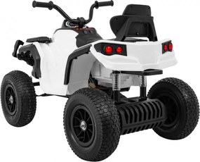Ramiz Detská štvorkolka poháňaná vzduchovou batériou biela + nafukovacie kolesá + rádio MP3 + pomalý štart