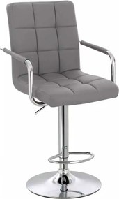 LuxuryForm DESIGN Barová stolička VERONA na striebornom tanieri - šedá