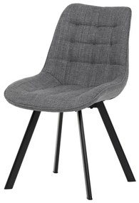 Jedálenská stolička HC-465 GREY2 šedá látka, nohy čierny kov