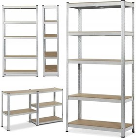 Regál 180x90x40 cm zinkovaný 5-policový, nosnosť 875 kg