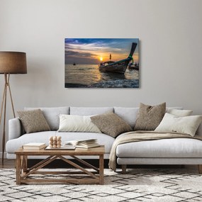 Obraz lode pri brehu (90x60 cm)