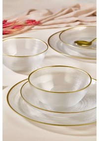 18-dielna jedálenská sada, číre sklo so zlatými detailmi