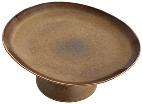 MADAM STOLTZ Kameninová misa na podstavci Brown 28 cm