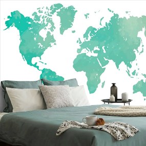 Tapeta mapa sveta v zelenom odtieni - 375x250