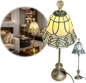 Stolná lampa Tiffany ANTIK SLENDER Metal Base Crystal 50*Ø18