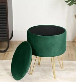 Úložná taburetka LILI fľaškovo zelená