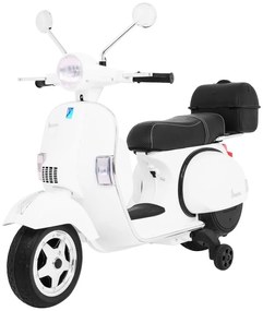 RAMIZ Elektrická motorka Vespa  biela - 2x12V/ 25W - 12V7Ah - 2023