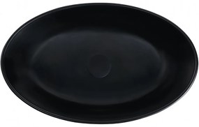 Cerano Luna, umývadlo na dosku z liateho mramoru 528x309x165 mm, čierna matná, CER-CER-WB19B