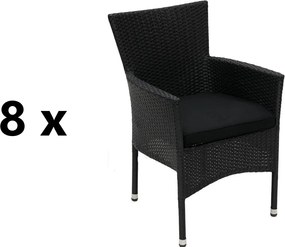 Záhradné ratanové kreslo 8 ks HAMBURG, antracit