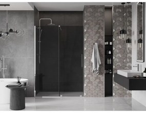 Mexen Velar, posuvné sprchové dvere do otvoru 130 cm, 8mm šedé sklo, chrómová, 871-130-000-41-01