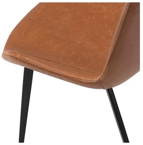 Hnedá jedálenská stolička z imitácie kože DAN–FORM Denmark Hype