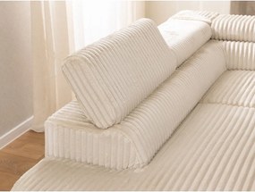 Béžová menčestrová rohová pohovka (ľavý roh/do L) Marbeya – Ropez