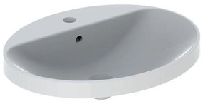 GEBERIT VariForm oválne zápustné umývadlo s otvorom, s prepadom, 600 x 480 mm, biela, 500.724.01.2