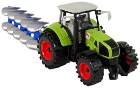 Lean Toys Traktor s pluhom na trecí pohon