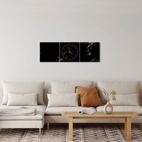 Obraz - Zlaý dekor (s hodinami) (90x30 cm)