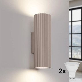 Brilagi - LED nástenné svietidlo CRESTO 2xGU10/10W/230V 20 cm taupe